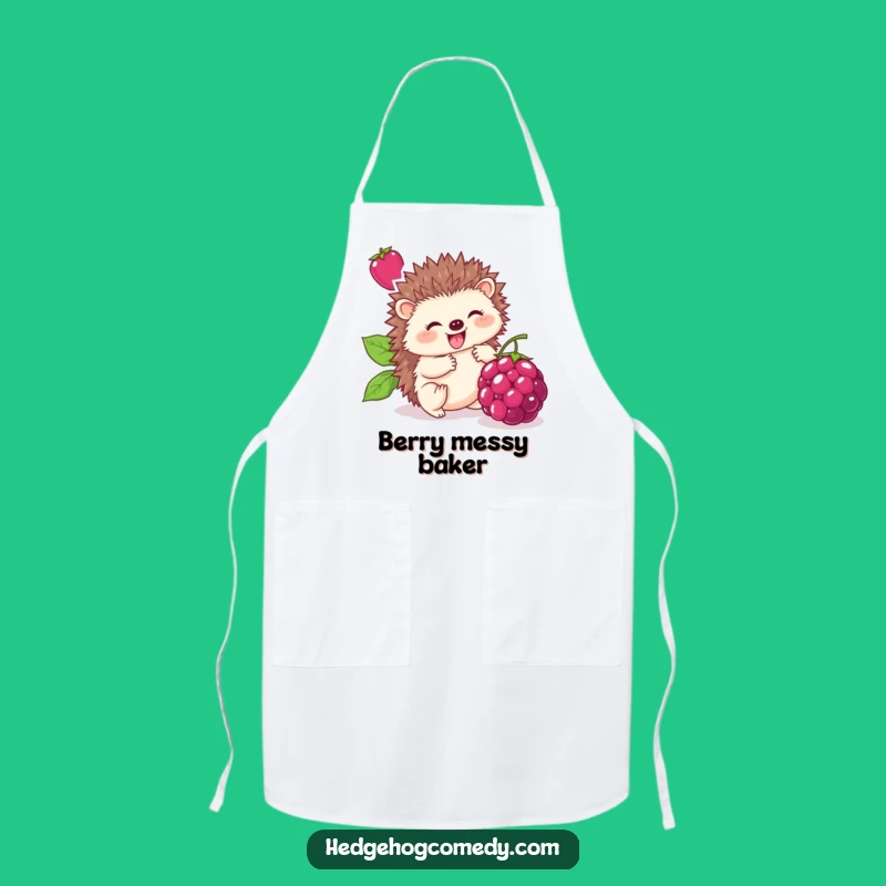 Funny Hedgehog Berry Roller Apron: Kitchen Helper's Hilarious Fun Gift