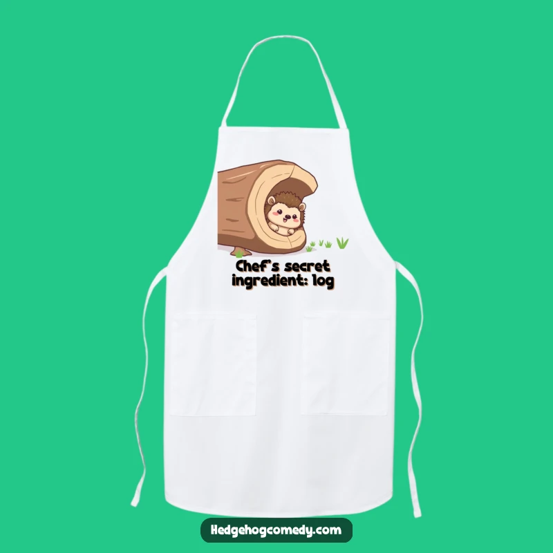 Funny Hedgehog Chef's Log Apron - Hilarious Kitchen Companion
