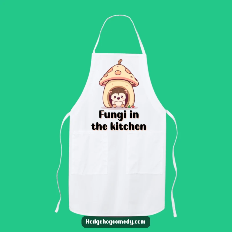 Funny Curious Hedgehog Apron: Kitchen Peek Fun, Perfect Chef Gift