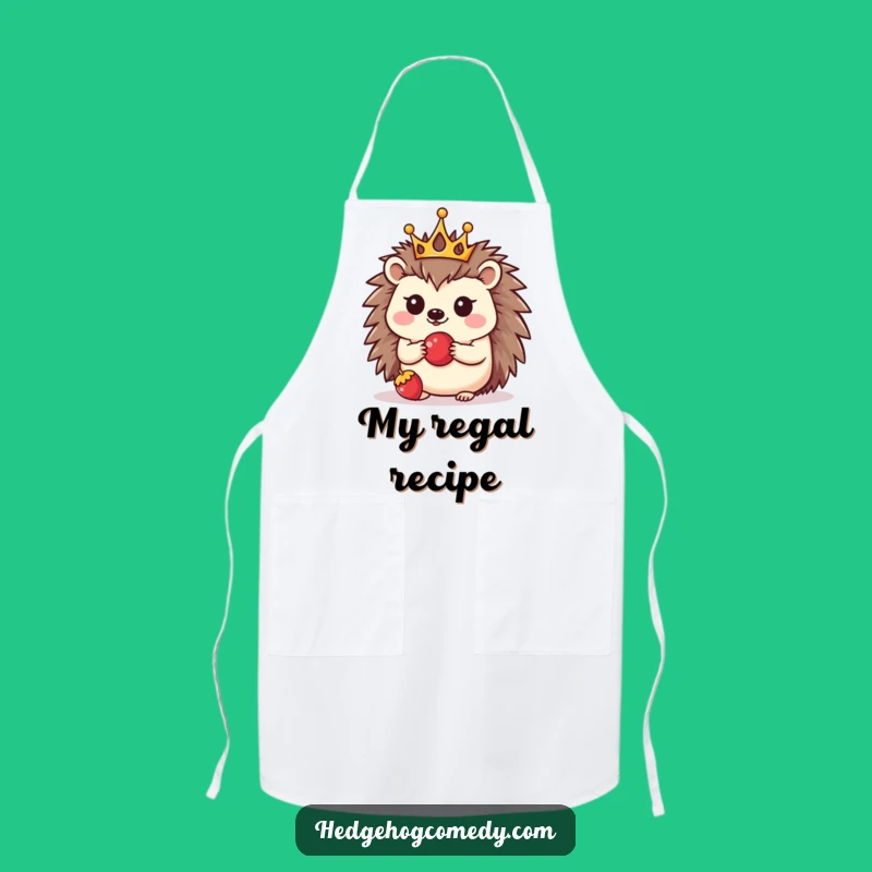 Funny Kawaii Hedgehog Crown Apron: Cook Up Fun with Cute Kitchen Humor