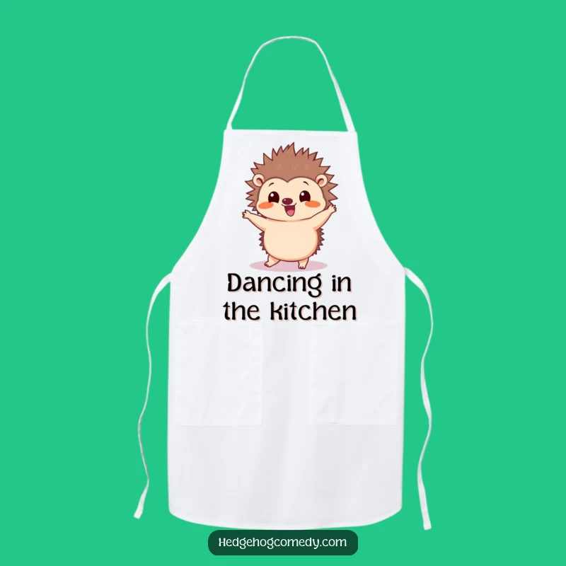 Funny Kawaii Hedgehog Dance Apron - Witty Kitchen Moves Gift