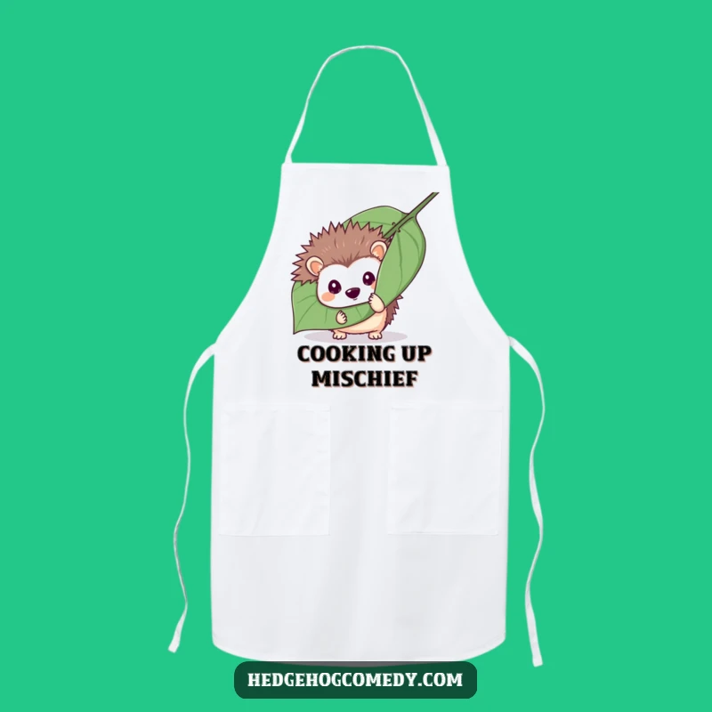 Funny Mischievous Hedgehog Apron: Cook Up Playful Secrets