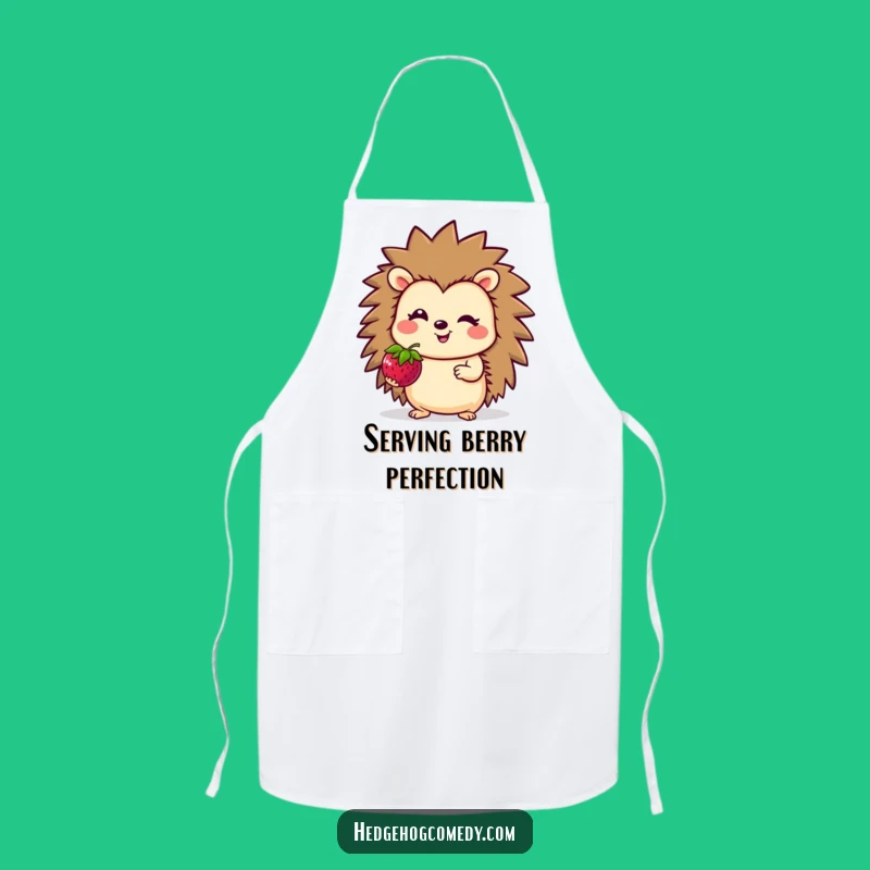 Funny Hedgehog Berry Apron: Cute Chef Character Cooking Gift