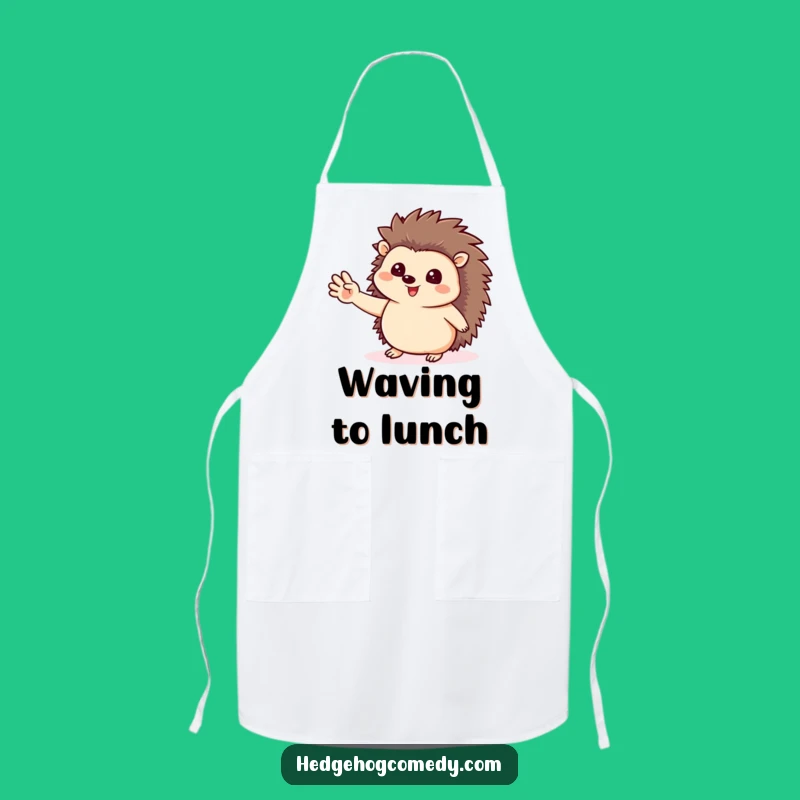 Funny Hedgehog Kitchen Apron - Cute Waving Chef Gift for Cooks