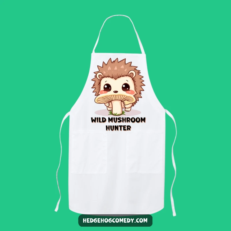 Funny Kawaii Curious Hedgehog Apron: Forest Kitchen Fun Gift