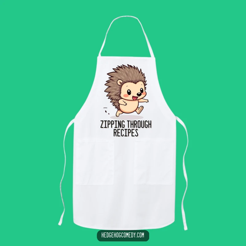 Funny Hedgehog Racing Apron - Kitchen Fun & Determined Wear, Gift