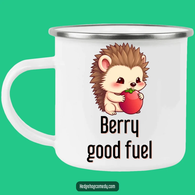 Funny Timid Hedgehog Camping Mug - Shy Companion for Quiet Adventures