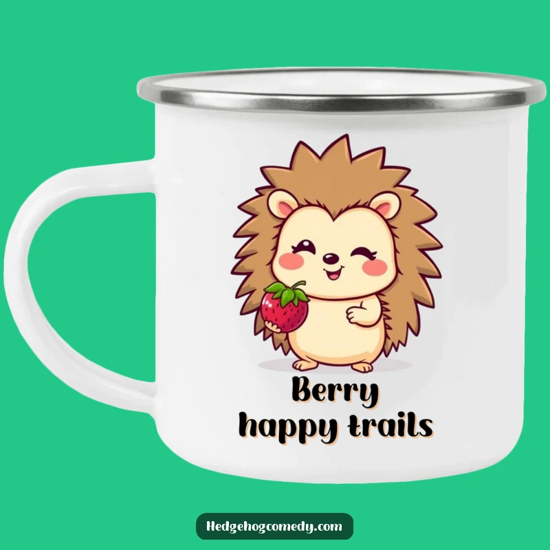 Durable Funny Hedgehog Berry Camping Mug: Adventure Gift