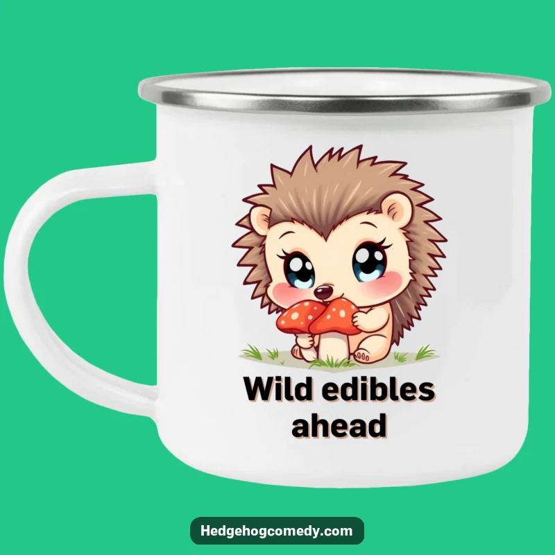 Funny Curious Hedgehog Camping Mug - Forest Friend for Outdoor Adventures