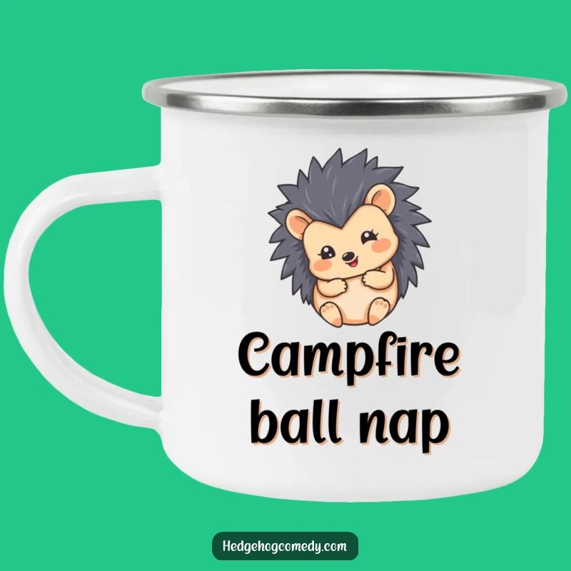 Funny Hedgehog Ball Camping Mug: Durable Round Hedgehog - Outdoor Humor Gift