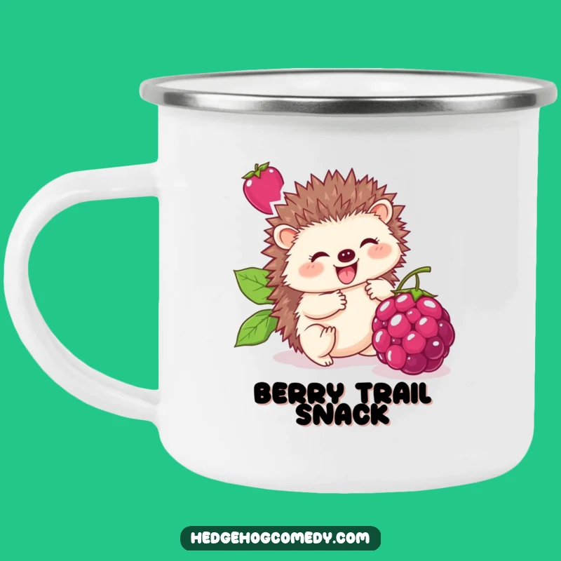 Funny Hedgehog Berry Roller Camping Mug: Cute Prickly Friend's Fun Gift