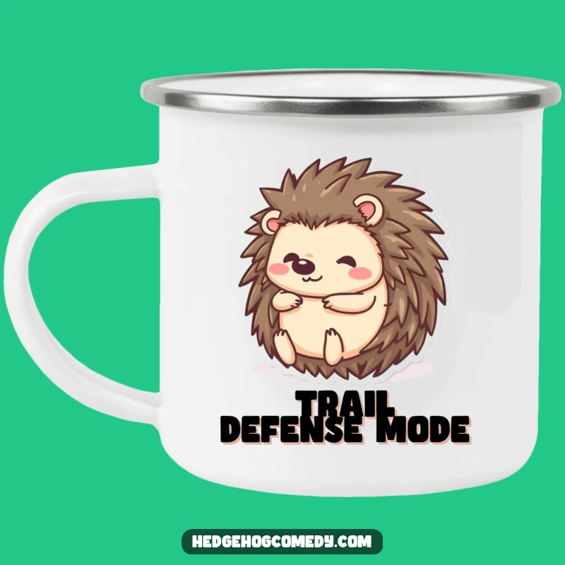 Funny Kawaii Hedgehog Ball Camping Mug - Prickly Pal Rolling for Outdoor Laughs Gift