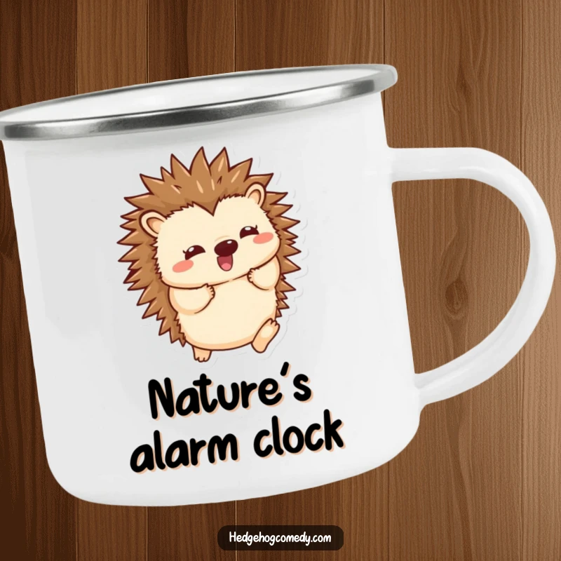 Funny Kawaii Hedgehog Camping Mug: Energetic spine unfurl and playful wiggle, bringing portable fun. A perfect funny gift.