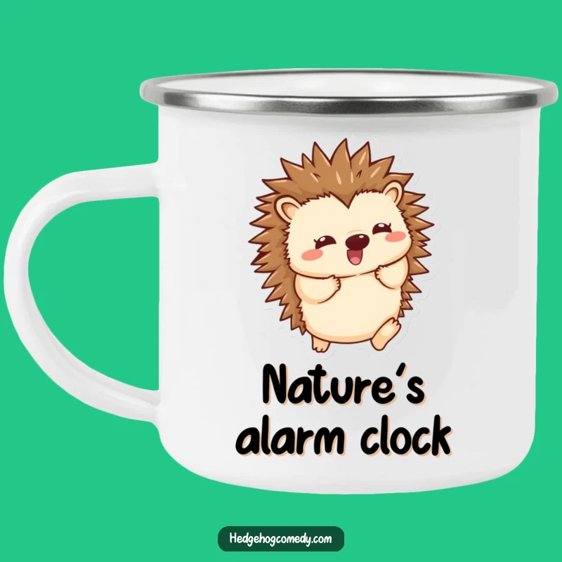 Funny Kawaii Hedgehog Camping Mug: Joyful Spine Wiggle - Adventure Fuel!