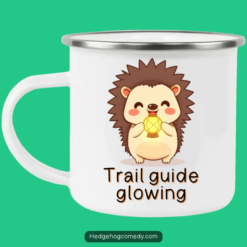 Funny Kawaii Hedgehog Lantern Camping Mug: Glow on the Go, Outdoor Joy, Quirky Gift