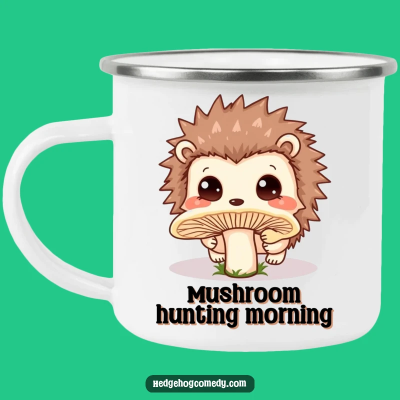 Funny Kawaii Curious Hedgehog Camping Mug: Outdoor Forest Gift