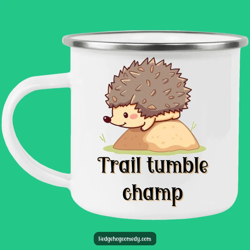 Funny Rolling Hedgehog Camping Mug: Durable Kawaii Animal Drinkware, A Hilarious Outdoor Gift
