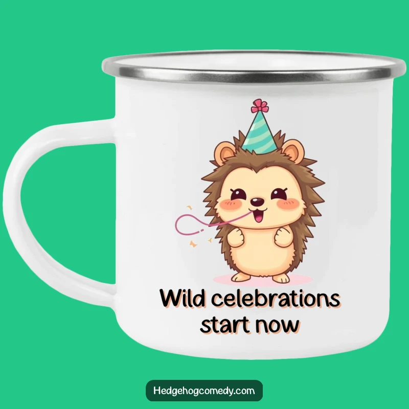 Funny Hedgehog Adventure Mug - Hilarious Campfire Companion Gift