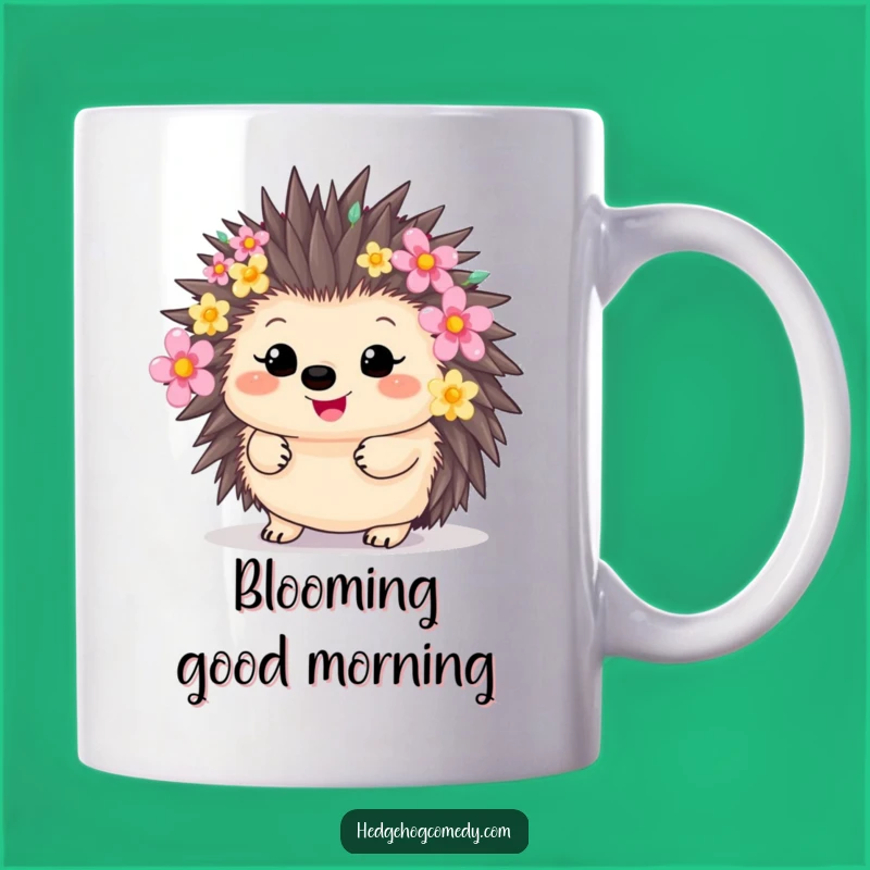 Funny Flower Hedgehog Mug: Adorable Kawaii Animal Design, A Hilarious Gift for Garden Lovers