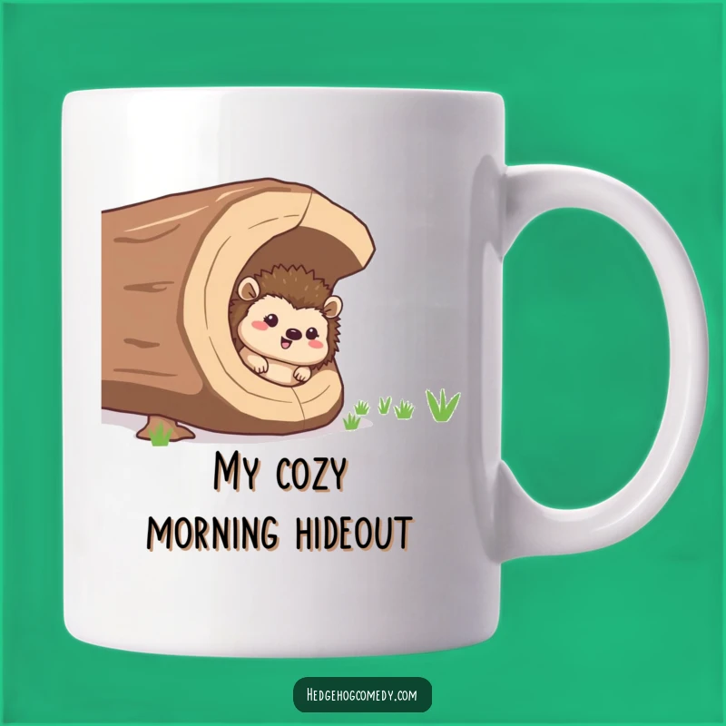 Funny Giggling Hedgehog Log Mug - A Hysterical Nature Lover's Gift