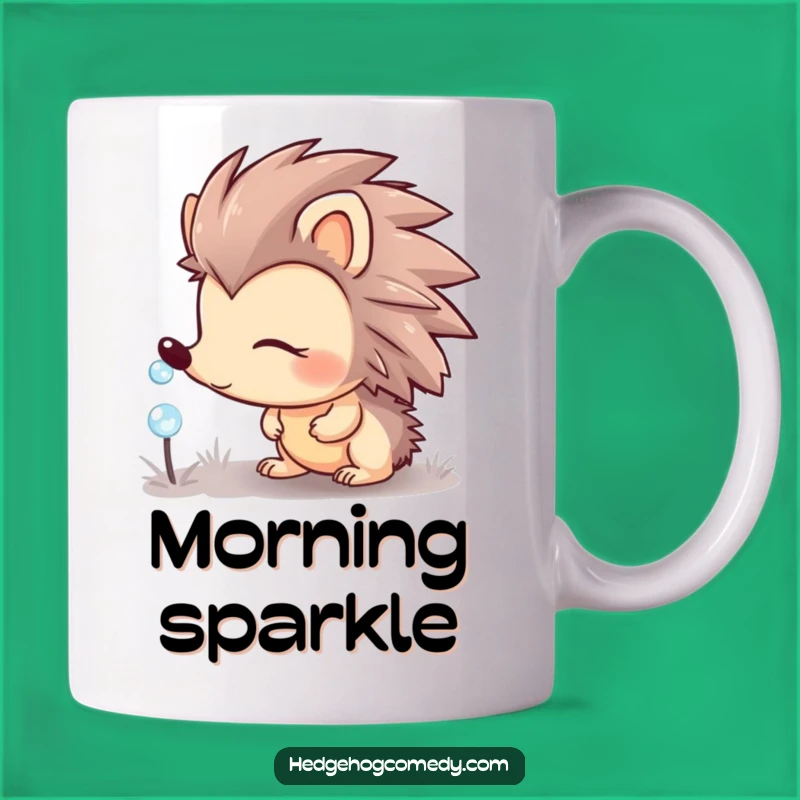 Funny Hedgehog Mug: Curious Critter & Dewdrop, Perfect Nature Lover Gift
