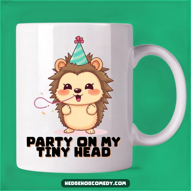 Funny Hedgehog Party Time Mug - A Hilarious Gift for Hedgehog Lovers