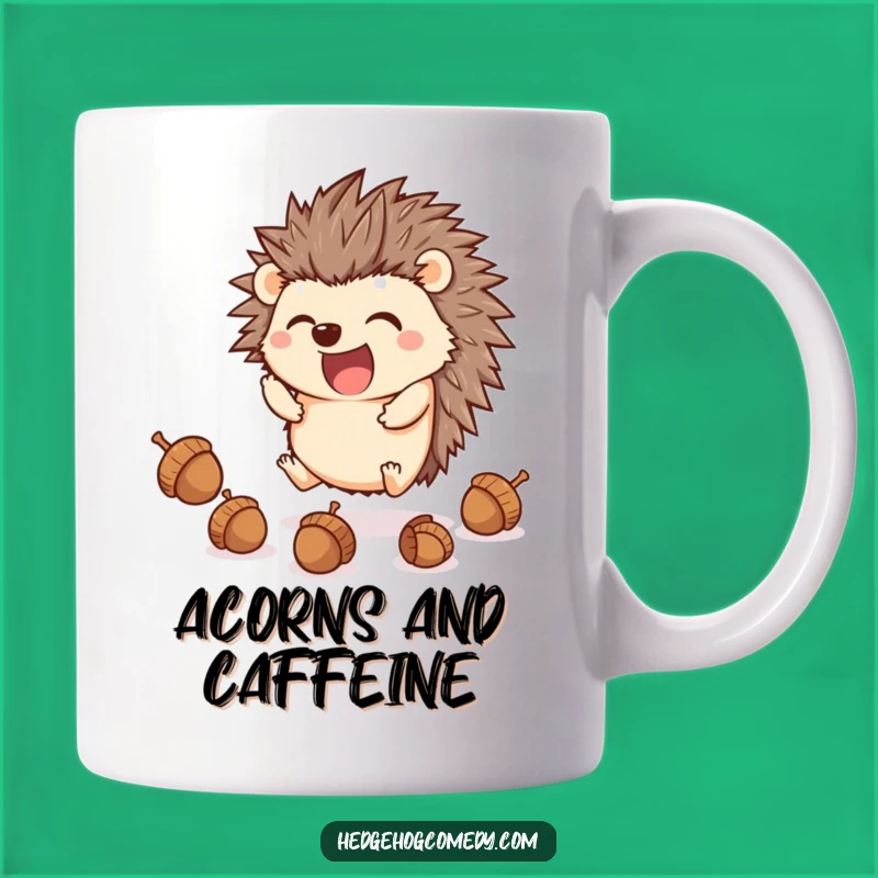 Funny Juggling Hedgehog Mug: Kawaii Animal Talent Show, A Hilarious Gift for Acorn Lovers