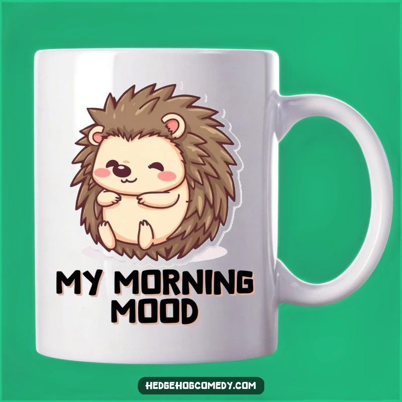 Funny Kawaii Hedgehog Ball Mug - Adorable Prickly Friend Rolling Up for a Giggle Gift