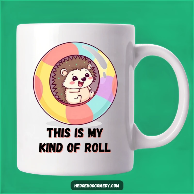 Funny Kawaii Hedgehog Rolling Mug: Exciting Ball Adventure Gift