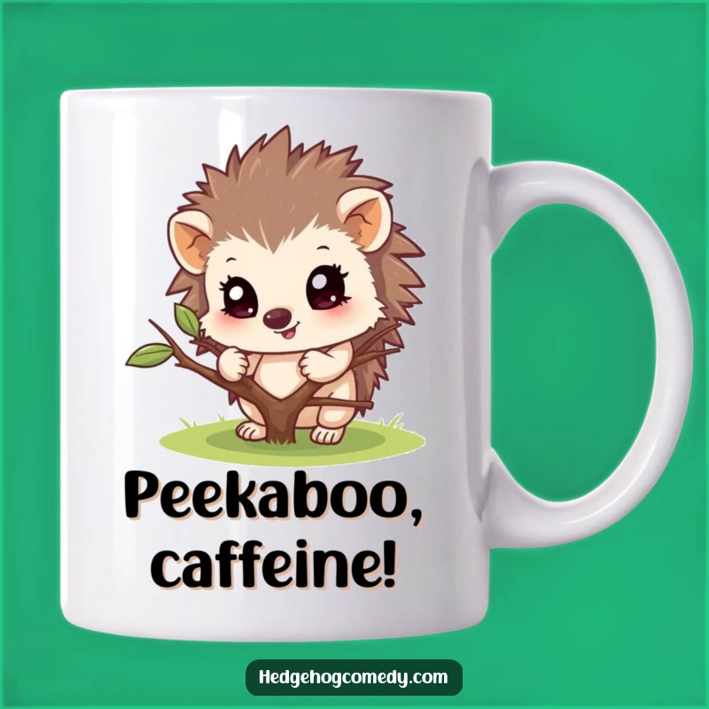 Funny Peek-a-Boo Hedgehog Mug: Hilarious Woodland Creature Surprise Gift!