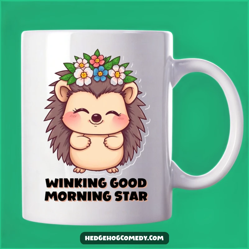 Funny Winking Hedgehog Crown Mug - A Charming Gift for Royalty!