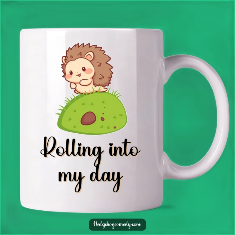 Funny Kawaii Hedgehog Mug: Joyful Rolling Fun for Your Coffee!