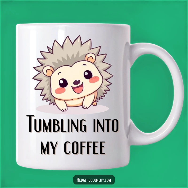 Funny Kawaii Hedgehog Smile Mug - Playful Tumble & Joyful Gift
