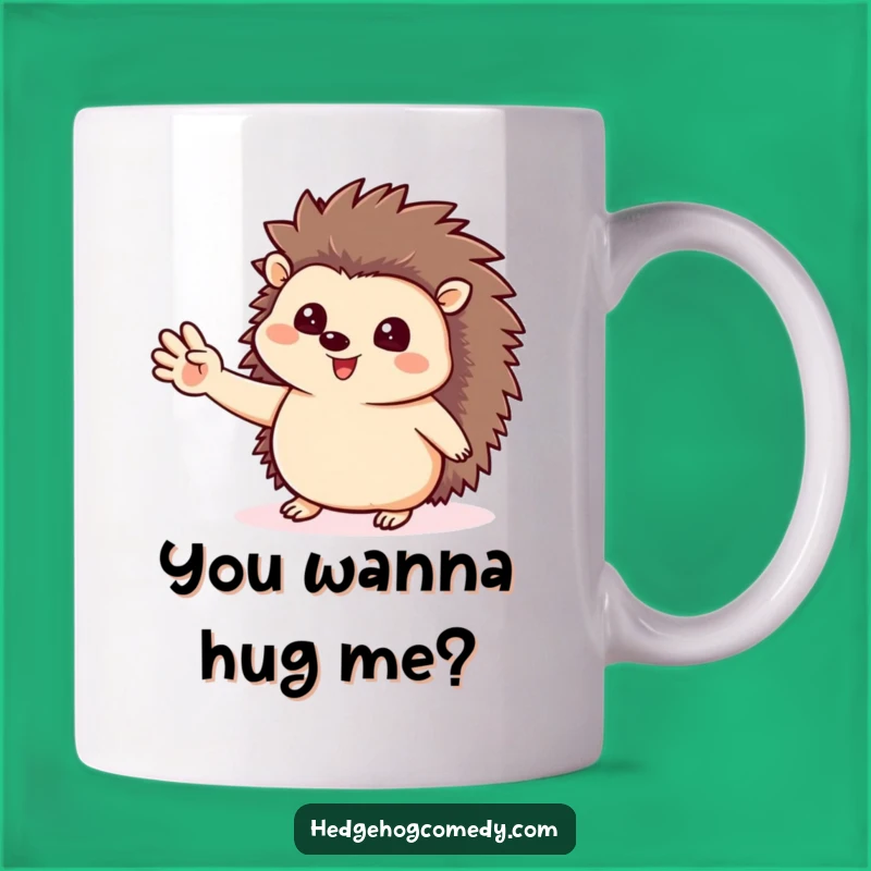 Funny Hedgehog Waving Mug - Adorable Animal Gift for Hedgehog Lovers