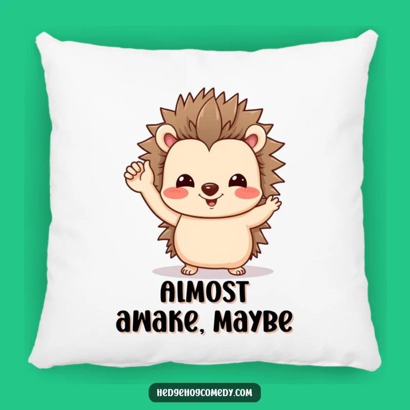Funny Hedgehog Waving Pillow: Cuddly Comfort with a Friendly Greeting!