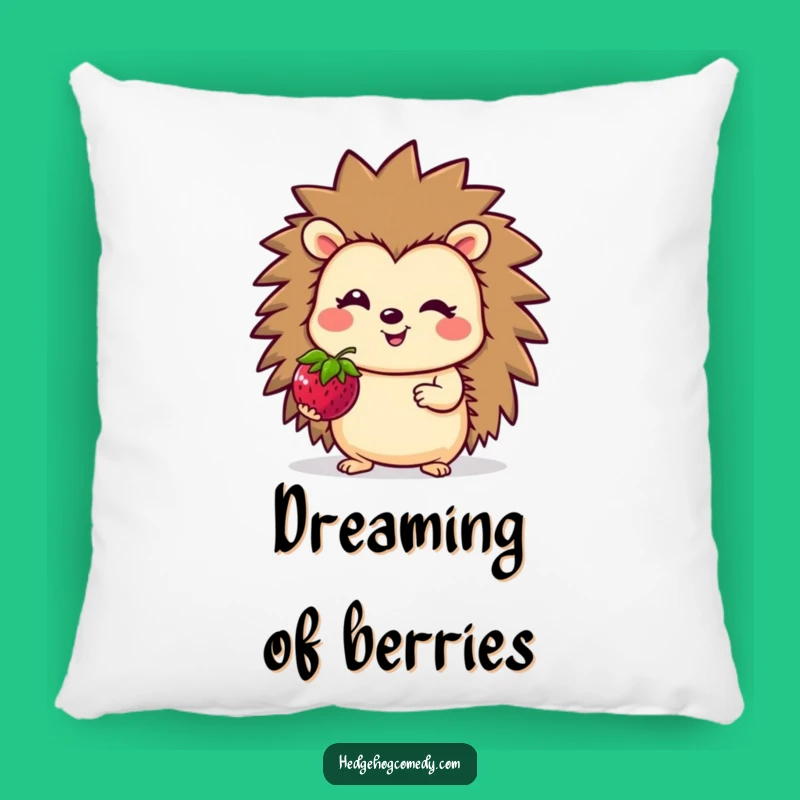Cozy Funny Hedgehog Berry Pillow: Cute Character Comfort Gift
