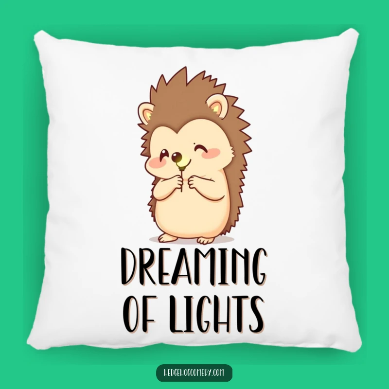 Funny Hedgehog Firefly Pillow: Cozy Nights & Sweet Dreams, Gift!