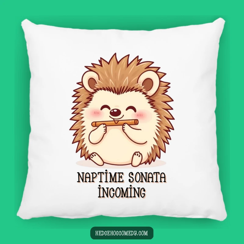 Funny Hedgehog Flutist Pillow: Cozy Comfort with a Musical Touch