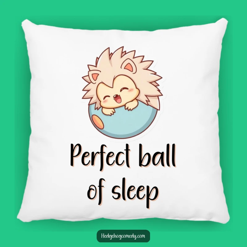 Funny Hedgehog Pillow: Joyful Rolling Ball Character, Comfy Funny Gift for Cozy Vibes