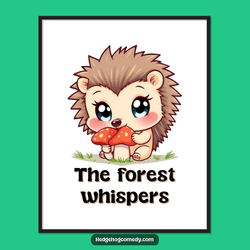 Funny Curious Hedgehog Digital Art - Whimsical Instant Download for Charm