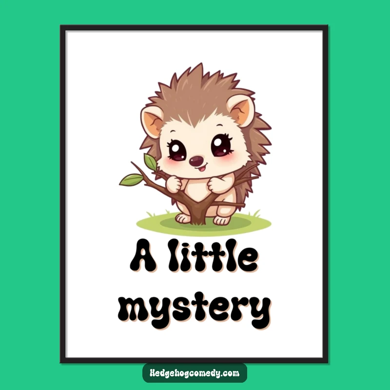 Funny Hedgehog Peeking Digital Art: Instant Download for Whimsical Wall Decor!