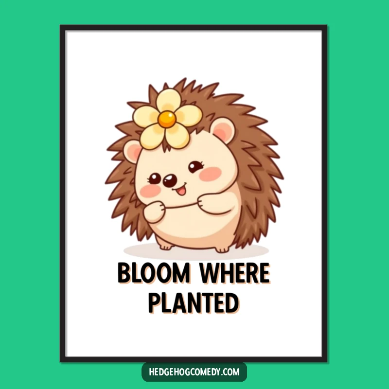 Funny Kawaii Hedgehog Rolling Digital Art - Cheerful Instant Download Gift