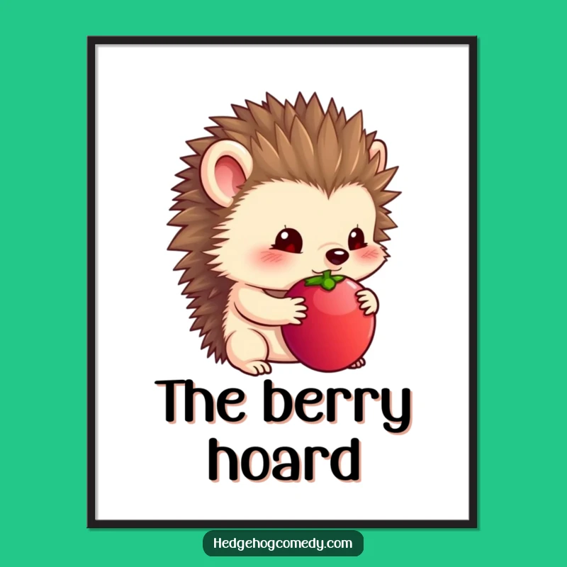 Funny Timid Hedgehog Digital Art - Gentle Instant Download for Charm