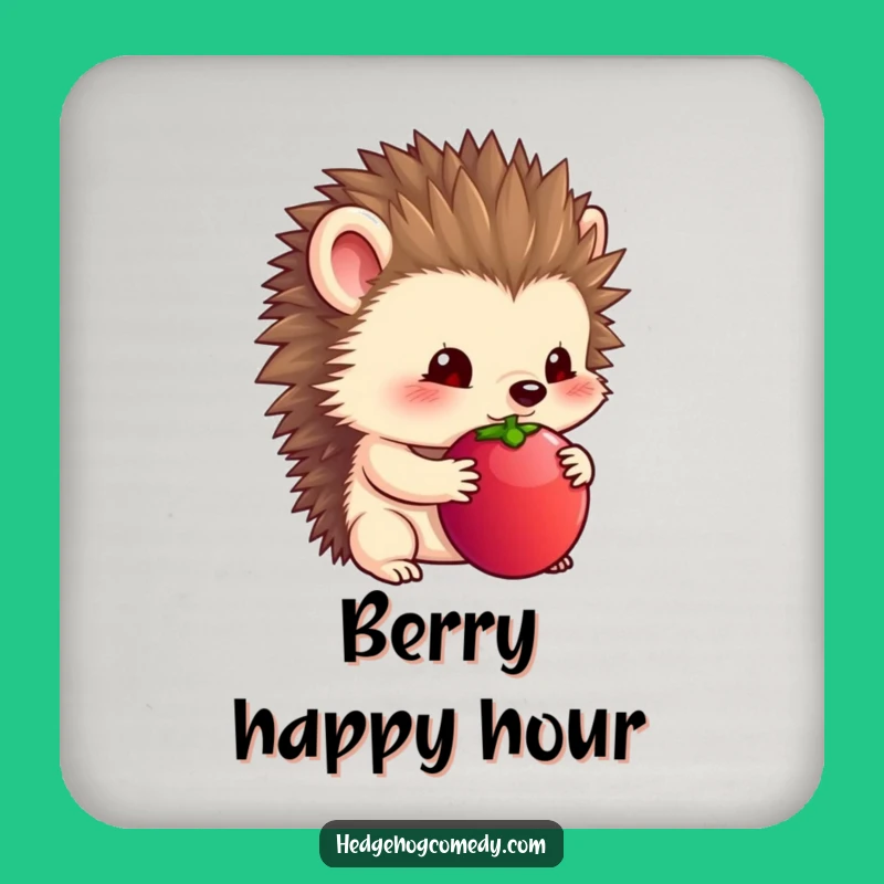 Funny Timid Hedgehog Coaster - Protect Surfaces with Gentle Charm