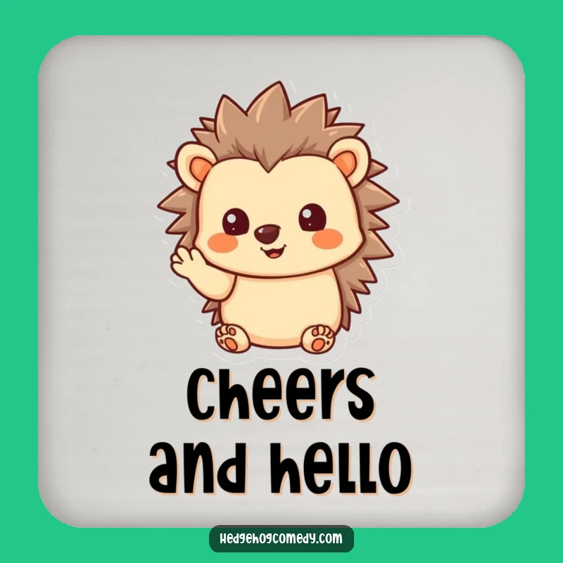 Funny Kawaii Hedgehog Coaster - Friendly Humorous Gift for Table Protection