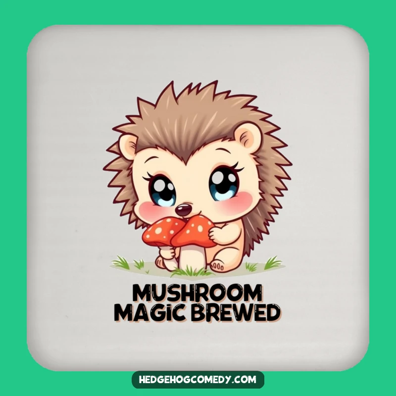 Funny Curious Hedgehog Coaster - Protect Surfaces with Woodland Charm