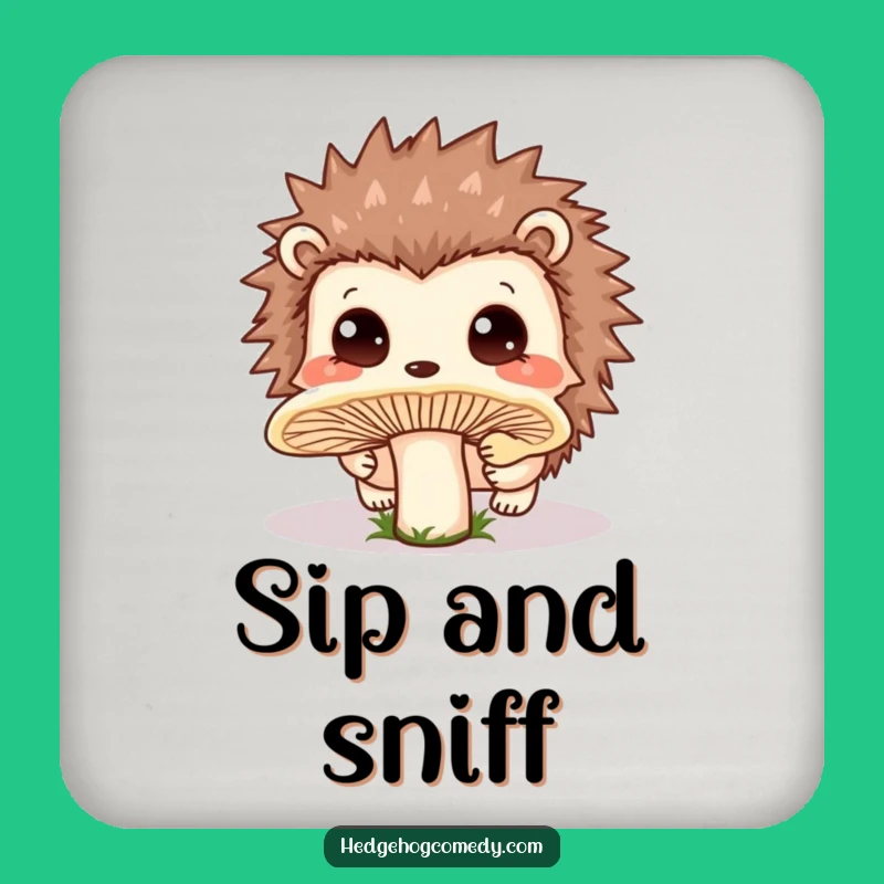 Funny Kawaii Curious Hedgehog Coaster: Forest Table Protector Gift