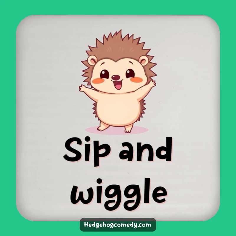 Funny Kawaii Hedgehog Dance Coaster - Silly Surface Protection Gift