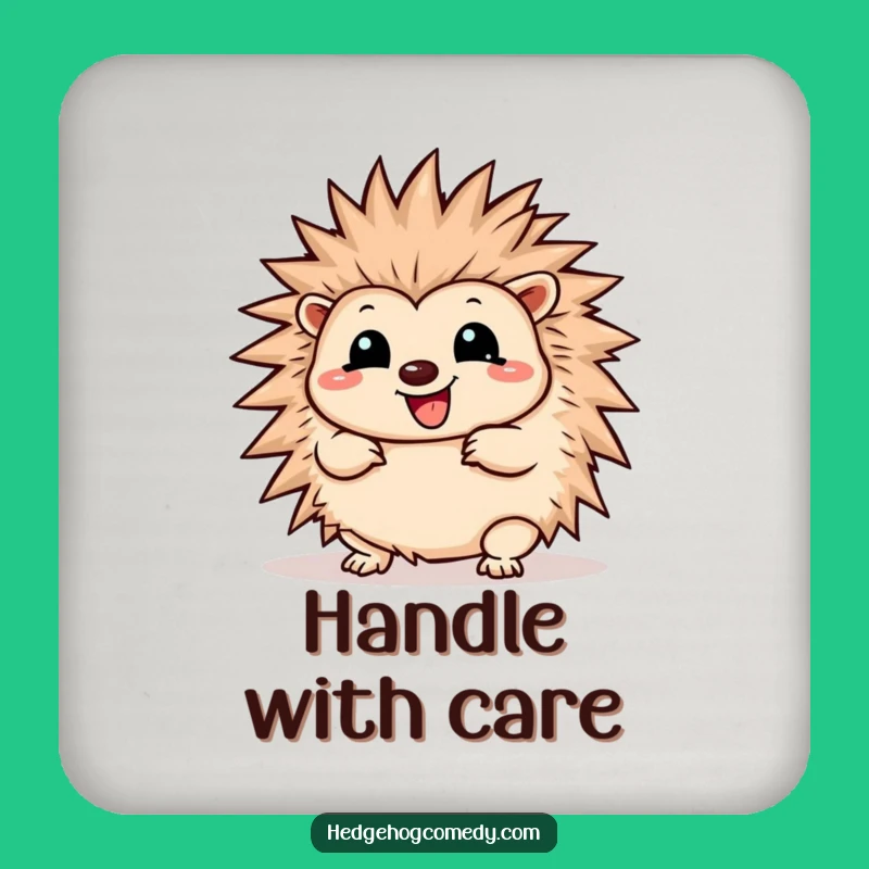 Funny Kawaii Prickly Joy Hedgehog Coaster: Wiggle Table Protector Gift