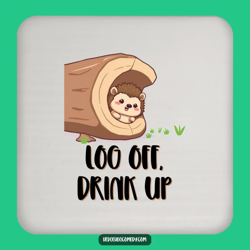 Funny Hedgehog Log Coasters - Protect Surfaces with Humor